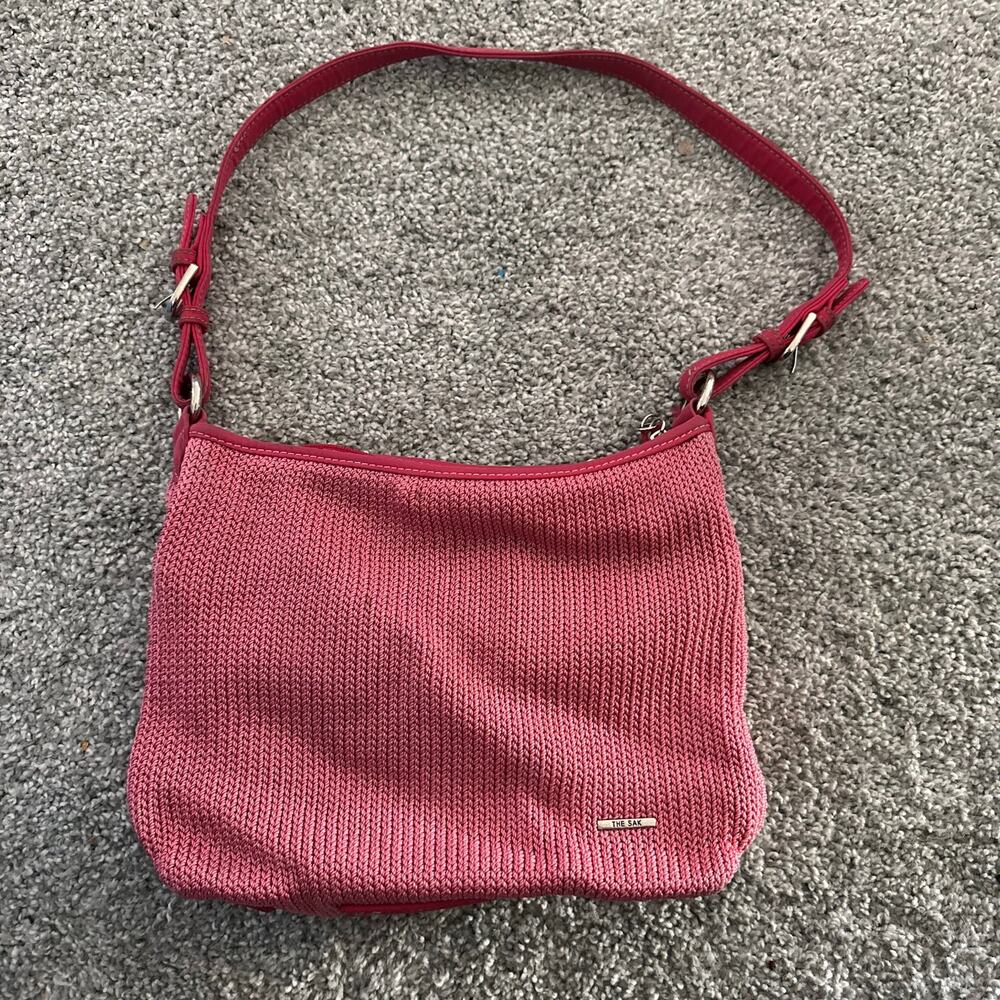 The Sak Pink Crochet Shoulder Bag Purse Sustainable